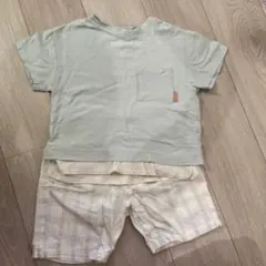 アプレレクール　120 夏服　Tシャツ チェック柄ハーフパンツ セットのサムネイル