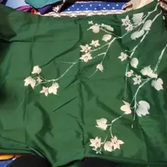 緑色 花柄 大判 風呂敷