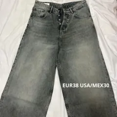 ZARA エクストラバギージーンズ　グレー