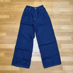 GU ライトデニムワイドパンツ S