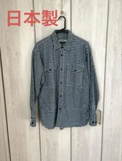 日本製　OMNIGOD オレンジセルビッジ　ハンティングシャツ　ギンガムチェック