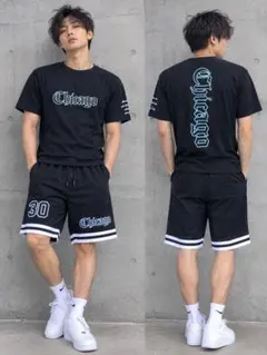 Chicago ロゴ Tシャツ ブラック　やりら　オラオラ　ストリート