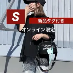 Sサイズオンライン限定新品しまむらあみー裾レース切り替え 5分袖Tシャツ