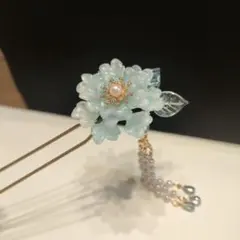 No.36 かんざし　2way 水色