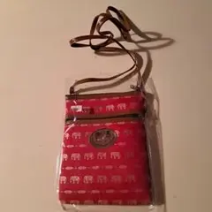 新品　タイシルク　縦長サコッシュショルダーバッグ