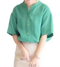 美品 ✨シップス 洗える 3WAYテレデランリネンブラウス 麻100 