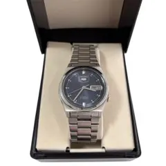 SEIKO5 セイコー ヴィンテージ 腕時計 ネイビー シルバー 自動巻き 稼働