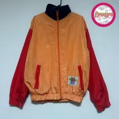 古着 ナイロンジャケット オレンジ ブルゾン ウィンドブレーカー ジャンパー 赤
