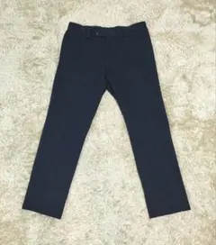 ユナイテッドアローズ ネイビー千鳥格子 ウール混秋物スリムパンツ XL