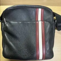 BALLY レザーショルダーバッグ 黒/赤/白