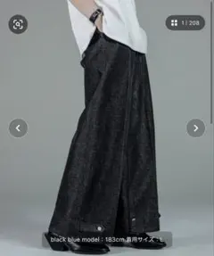 ADRER ワイドデニムパンツ ブラック Lサイズのサムネイル