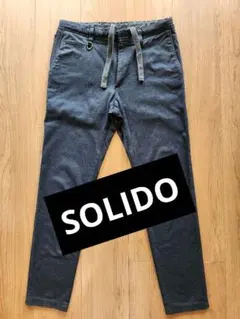 ソリード 度詰め天竺テーパードパンツ ネイビー 01サイズ