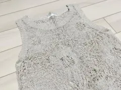 【ZARA】ニットベスト タンクトップ ベージュ ゴールド Sサイズ