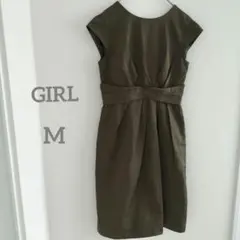 【GIRL】ガール　パーティードレス　結婚式　カーキ　M