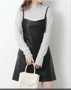 レザーミニワンピース　ブラック