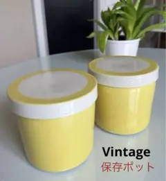 ◆未使用品◆ 70’ｓ陶器製 容器 2点セット 瓶 キャニスター ヴィンテージ
