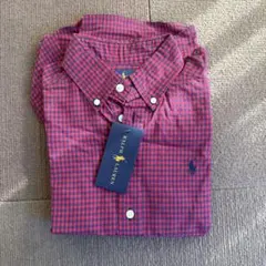新品Ralph Lauren 長袖チェックシャツ 赤　子供用