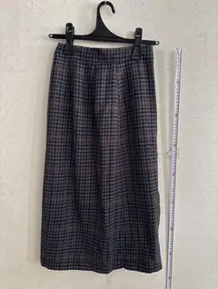 チェック柄ロングタイトスカート