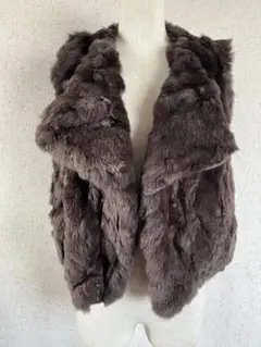 リヴドロワ/ダークブラウン ラビットファーベスト/サイズ38