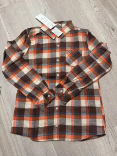 ☆新品☆ 神戸レタス　シャツ　長袖　ネルシャツ　チェック　レディース　オレンジ