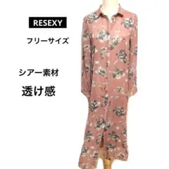 リゼクシーRESEXY ロングシアーブラウス　重ね着ワンピース　羽織り　フリーのサムネイル
