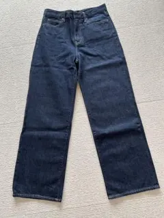 【ユニクロ】ワイドストレートジーンズ 26 ネイビー