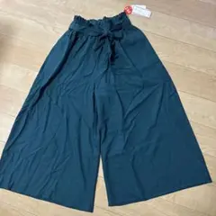 新品ベルト付きワイド・ガウチョパンツ 140グリーン　大人系ラブトキ　レピピ