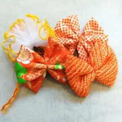 ふんわり　チュール　リボン 　梅花　ヘッドドレス　七五三 髪飾り しぼり　904