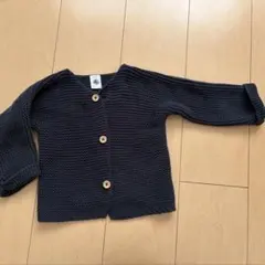 プチバトー☆ネイビー ニット カーディガン18m/81cm