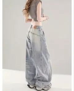 【入手困難】【大人気】カーブデニム　ワイドパンツ