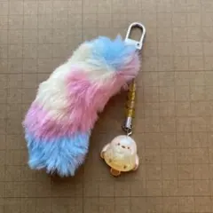 ゆめかわシマエナガのしっぽキーホルダー ブラウンシマエナガ 小鳥 ストラップ