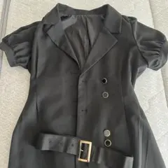 【やや傷や汚れあり】GRL ベルト付きジャケット風ミニワンピース ブラック