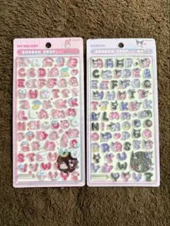 ボンボンドロップシール　My Melody & Kuromi アルファベット文字