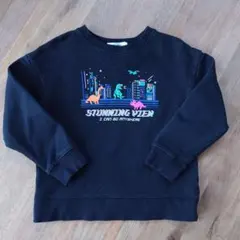 恐竜デザイン ブラック トレーナー