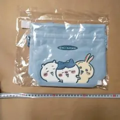 台湾　海外限定　ちいかわ 　ハチワレ　うさぎ　水色　刺繍 巾着バッグ 　ポーチ