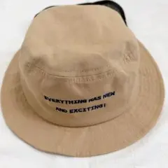 ブランシェス　ベージュ バケットハット 帽子　日除け付き【52cm】