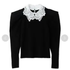 SNIDEL Sustainableレースカラーニットプルオーバー