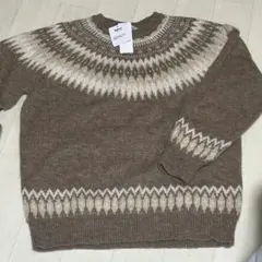 ウール100% 求心柄　クルーネック　ニット