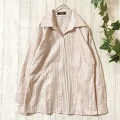 美品✨Leilian レリアン ストライプ柄 長袖シャツ ブラウス ピンク