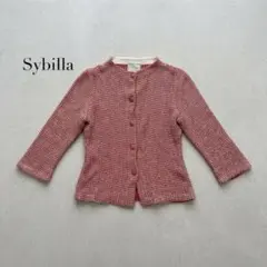 Sybilla シビラ ニットジャケット シルク コットン カーディガン 赤のサムネイル