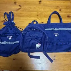 入園ハローキティ リュックセット ネイビー３点セット