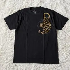 【セール】タイ虎イラストTシャツ 黒 Lサイズ コットン ストリート カジュアル