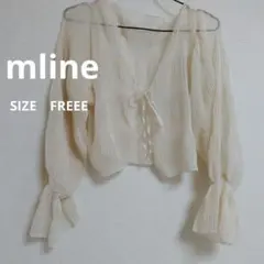 ⑯【mline】シアー楊柳ショートブラウス　ショートカーディガン エムラインのサムネイル