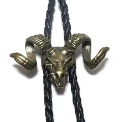 bol-0080　ボロタイ　シープス・ヘッド　羊頭　頭骨　スカル　ゴールド