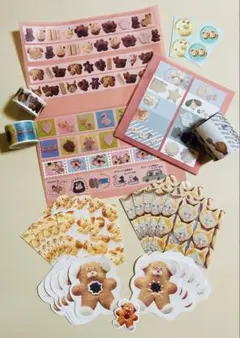 oyaMADE 紙ものセット★おまけ付 ⑤ マステ５種　ロール付箋　メモ