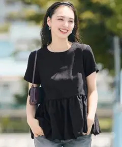 coca フロッキードットバルーンブラウス
