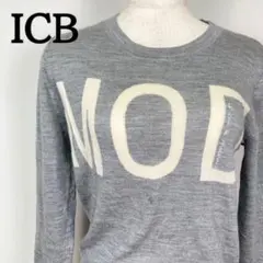ICB グレー ニット　セーター MOD ウール　毛　トップス　長袖　灰色　S