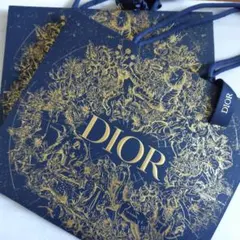 Dior 紙袋 2枚セット ネイビー ゴールド ショッパー 2枚セット