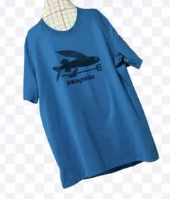 パタゴニア フライングフィッシュ Tシャツ L ブルー 速乾 魚 トビウオ