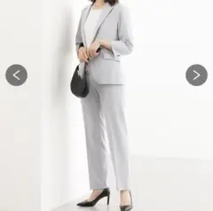 【レディーススーツ】パンツスーツ（７分袖テーラードジャケット＋ストレートパンツ）